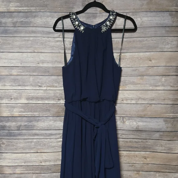 Donna Morgan Embellished Blue Dress